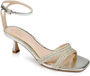 Jewel Badgley Mischka Hayzel Metallic Kitten Heel Sandal