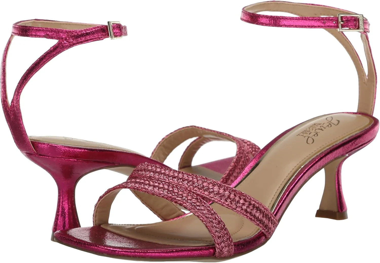 Jewel Badgley Mischka Hayzel Metallic Kitten Heel Sandal