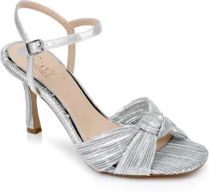 Jewel Badgley Mischka Hydee Pleated Stiletto Sandal