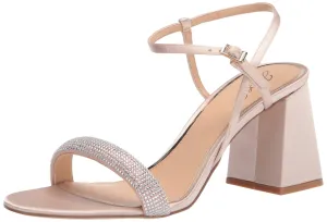 Jewel Badgley Mischka womens City Heeled Sandal, Champagne, 8.5 US