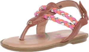 Josmo Baby-Girl's Lucy Flat Sandal, Brown, 6 Toddler