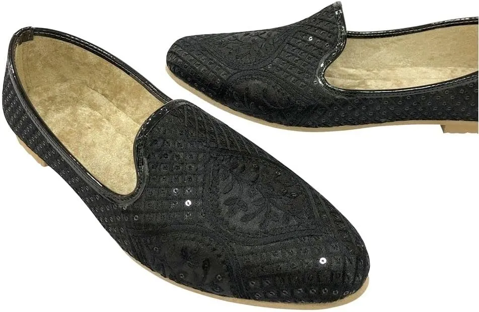 Jutti for Men Black Traditional Handmade Mojari Punjabi Juti Bridal Shoes Ethnic Mojari Indian Shoes