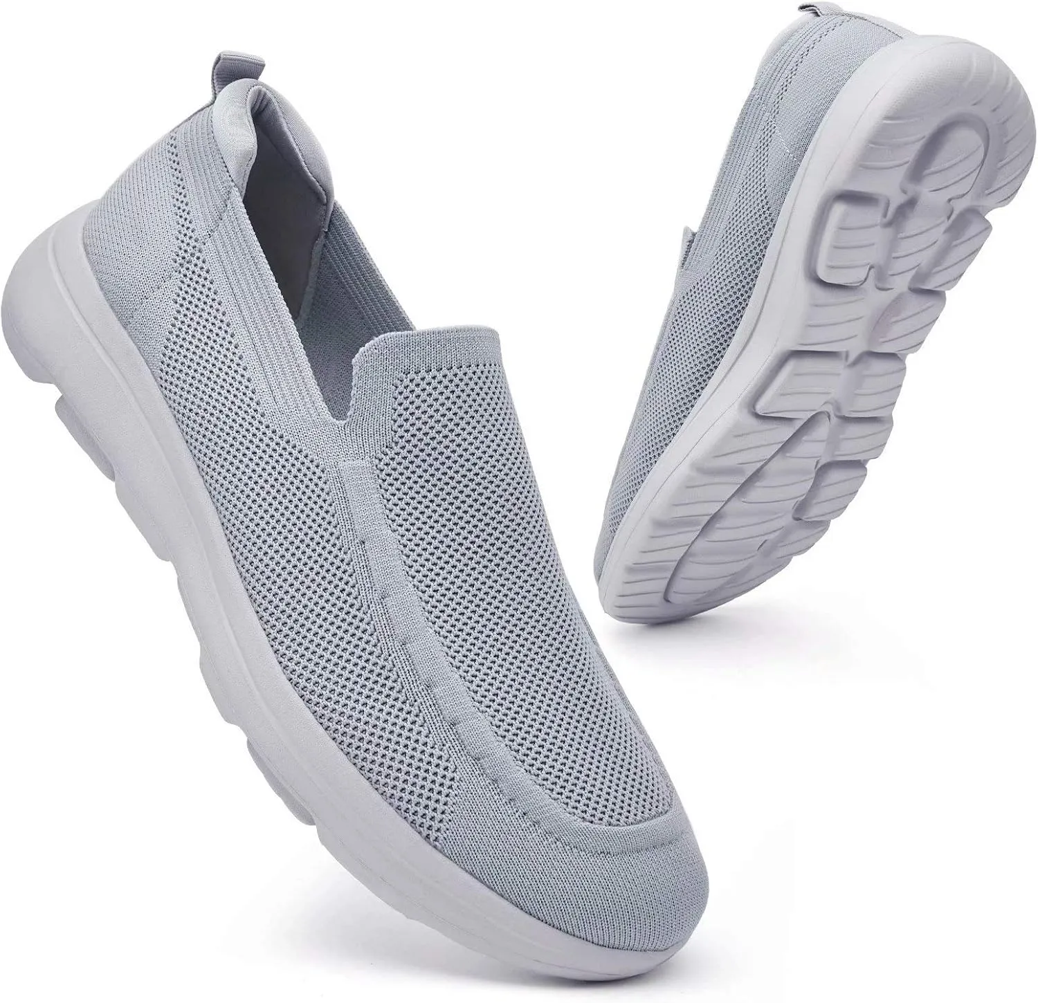 konhill Men's Walking Shoes Slip on Loafers- Mesh Casual Tennis Sneaker Breathable Shoes