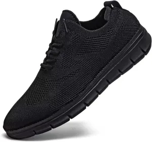 Kundork Men's Casual Dress Shoes Comfort Walking Shoes Mesh Knit Lightweight Breathable Sneakers