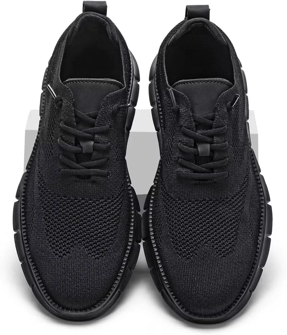 Kundork Men's Casual Dress Shoes Comfort Walking Shoes Mesh Knit Lightweight Breathable Sneakers