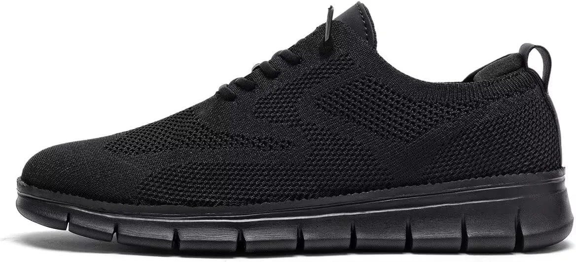 Kundork Men's Casual Dress Shoes Comfort Walking Shoes Mesh Knit Lightweight Breathable Sneakers