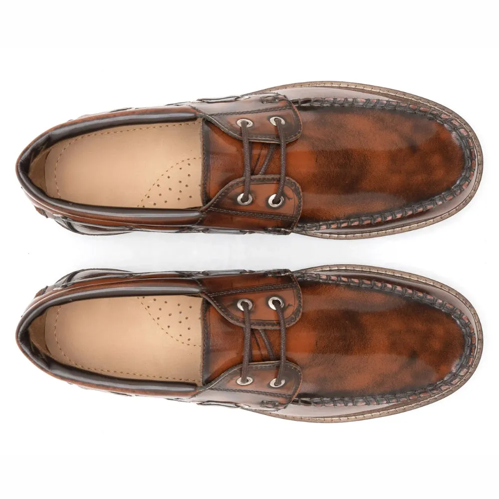 Laleno Mens Brown Boat Shoes