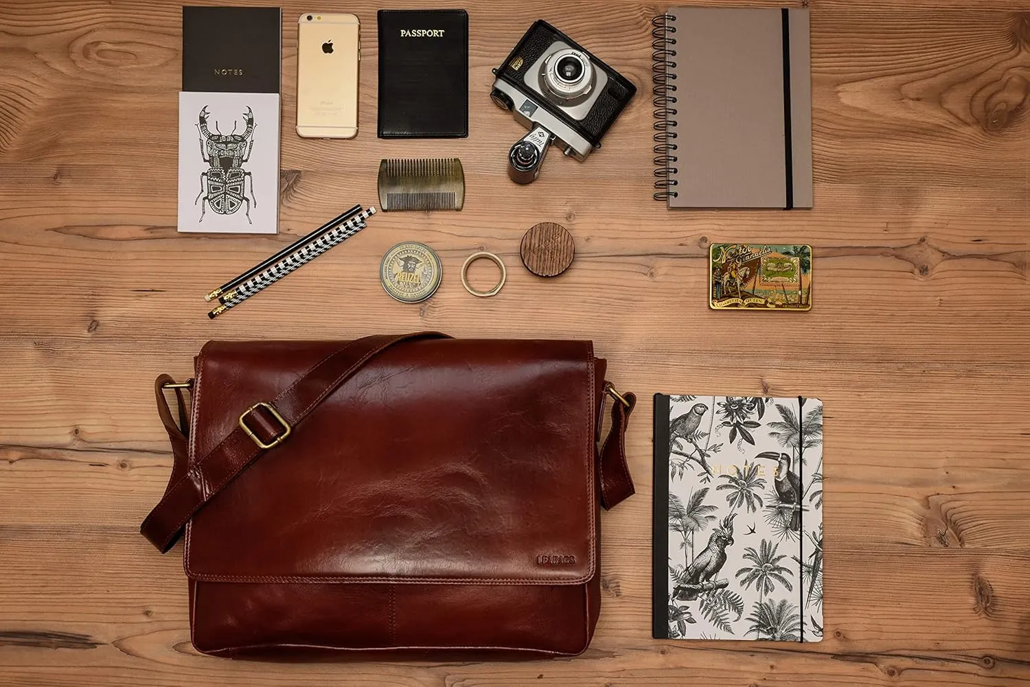 LEABAGS Oxford, Nature Dark Brown
