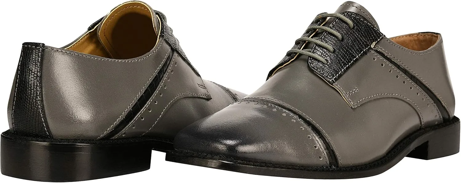 LIBERTYZENO Boys Crocodile Print & Plain Genuine Leather Kids & Toddlers Oxford Dress Shoes for Easter Gift