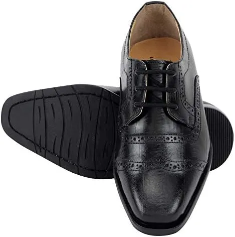 LIBERTYZENO Boys EEL Print Genuine Leather Kids & Toddlers Oxford Dress Shoes for Easter Gift