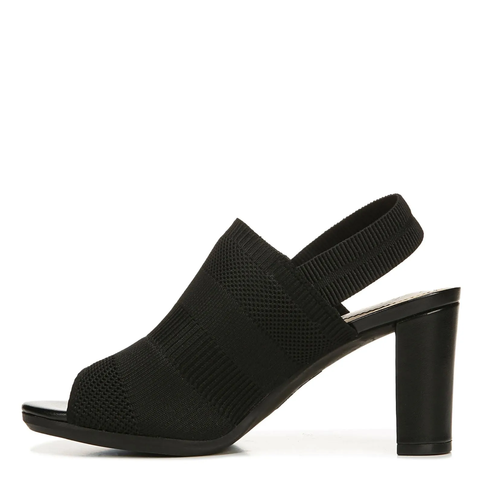 LifeStride Womens Afton Slingback Peep Toe Pump Heeled Sandal, Black, 10 US