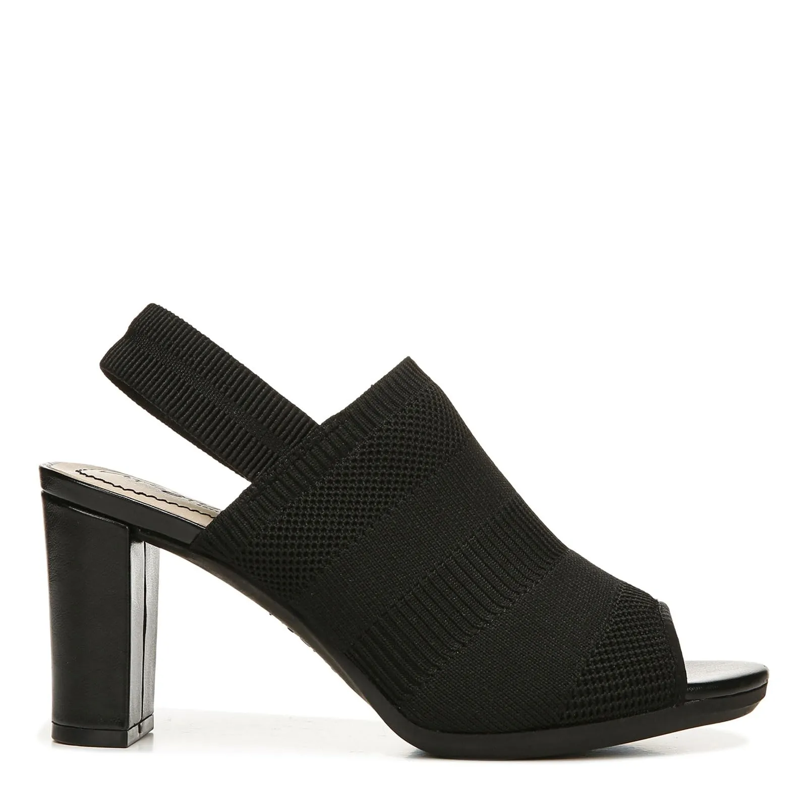 LifeStride Womens Afton Slingback Peep Toe Pump Heeled Sandal, Black, 10 US