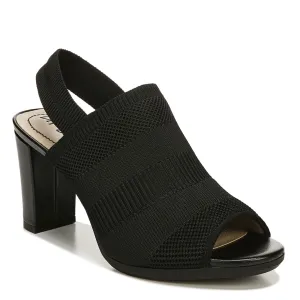 LifeStride Womens Afton Slingback Peep Toe Pump Heeled Sandal, Black, 10 US