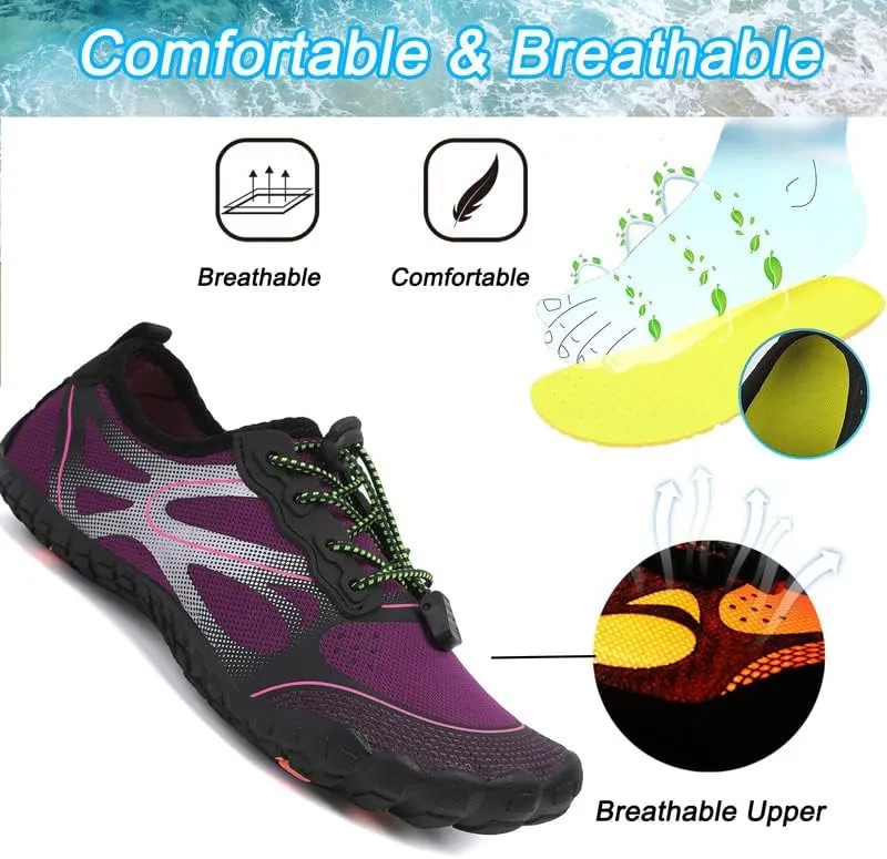 LIZRHA Water Shoes for Men and Women Quick Dry Aqua Swim Barefoot Shoes for Outdoor Fishing Beach Pool Boat Surfing Walking Water Park and Yoqa Activities
