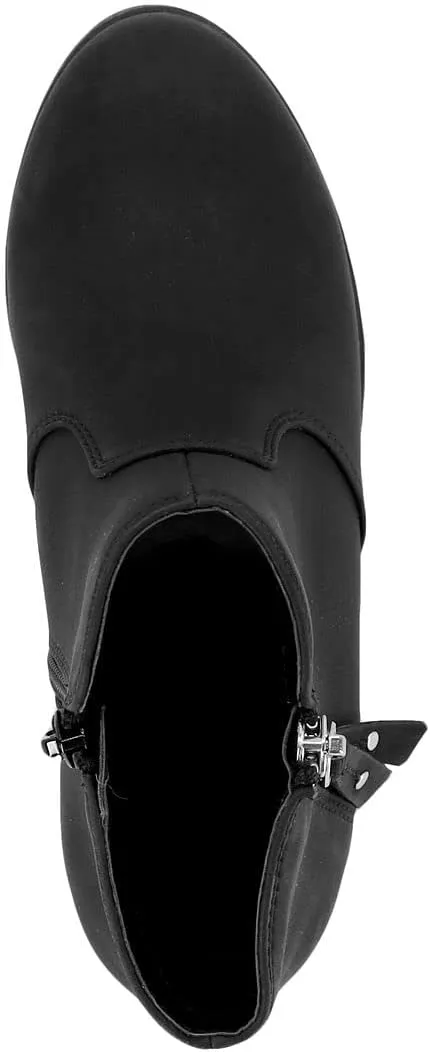 LONDON FOG Girls Black Alley Ankle Boot, Water Resistant, 1 inch Heel, Functioning Zipper
