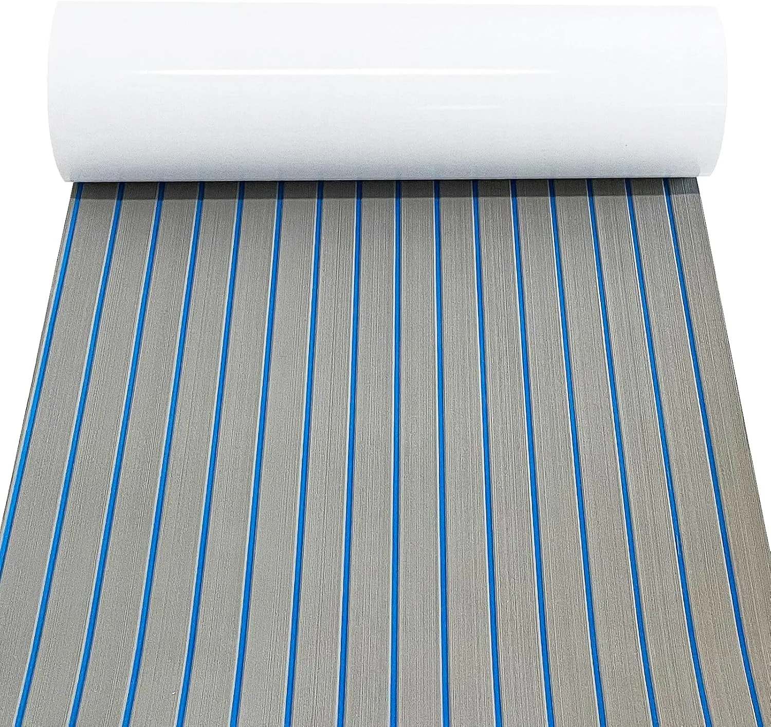 LUBEMIDA EVA Foam Boat Flooring Sheet Marine Faux Teak Decking Carpet for Yacht Floor,94.5"x35.4" Adhesive and Bevelled Edge