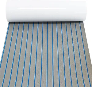 LUBEMIDA EVA Foam Boat Flooring Sheet Marine Faux Teak Decking Carpet for Yacht Floor,94.5"x35.4" Adhesive and Bevelled Edge