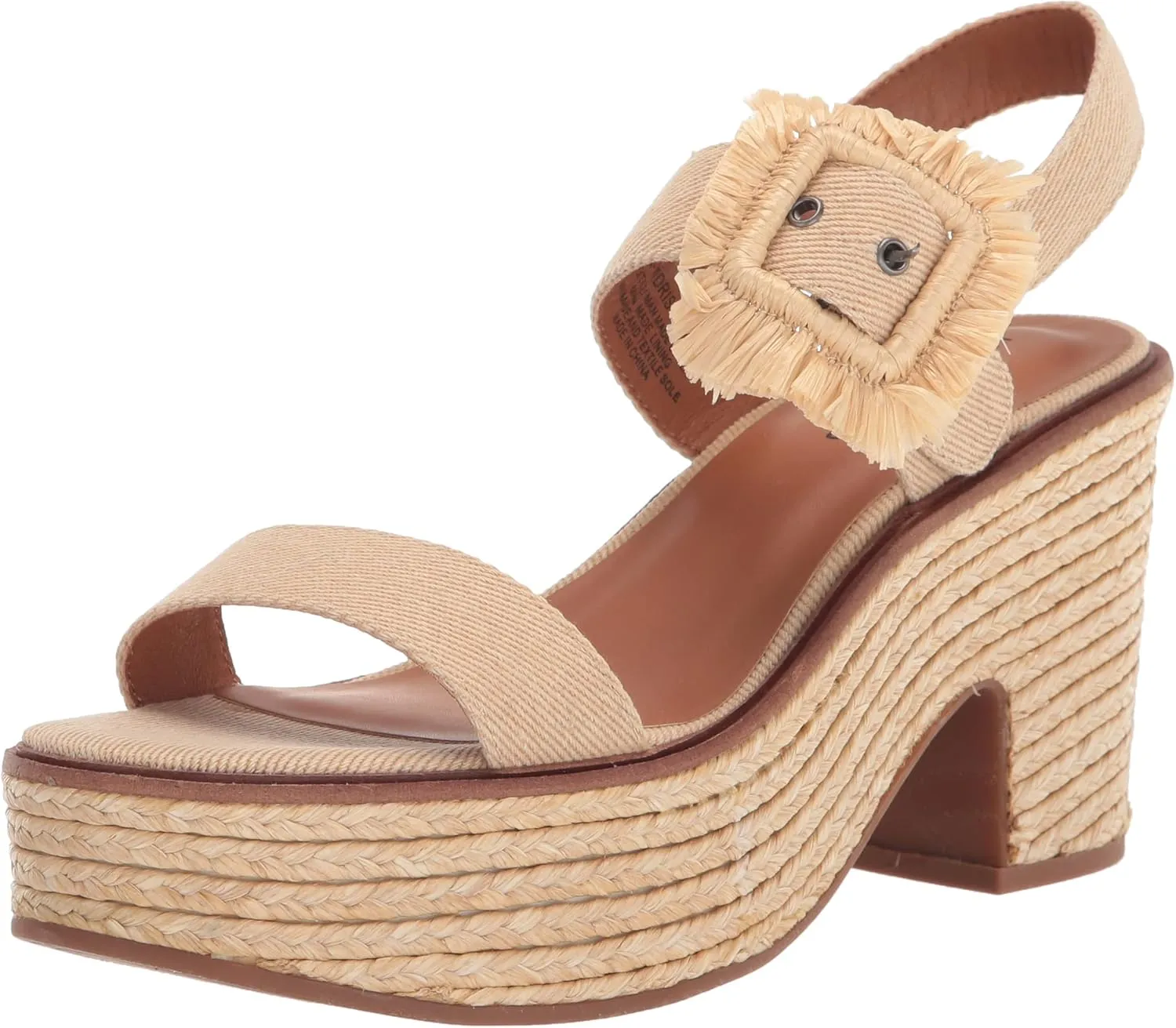 Lucky Brand Women's Yidris Espadrille Platform Sandal Heeled, Dark Natural, 9.5