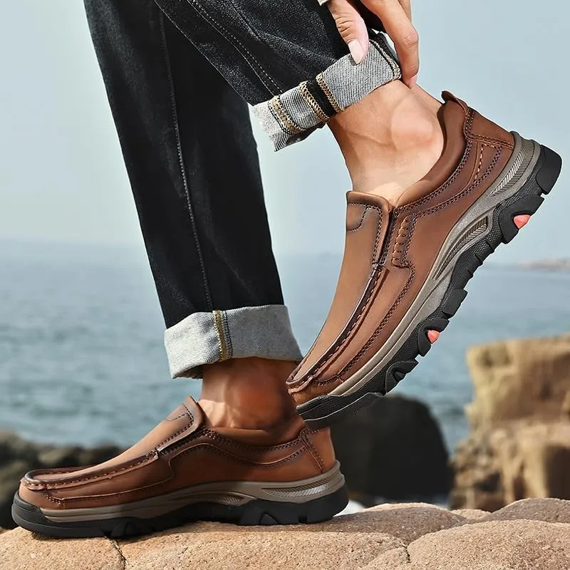 LZDZN Loafers for Men Shoes Leather Casual Shoe Mens Driving Men's Black Yellow Brown Big Size Male Boat Dress