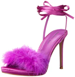 Madden Girl Women's Excite Heeled Sandal, Violet Satin, 9