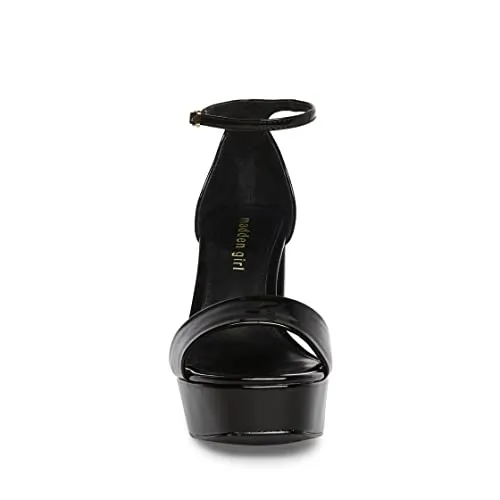 Madden Girl Women's Omega Heeled Sandals, Black Patent, 9.5