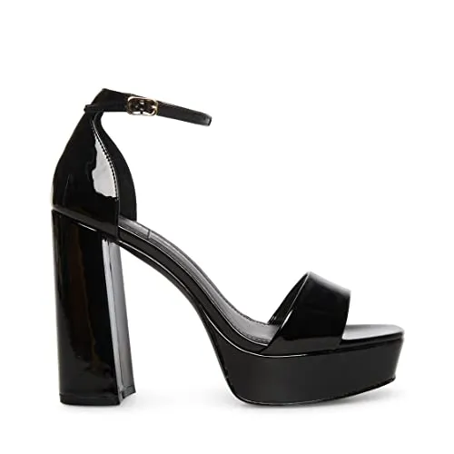 Madden Girl Women's Omega Heeled Sandals, Black Patent, 9.5