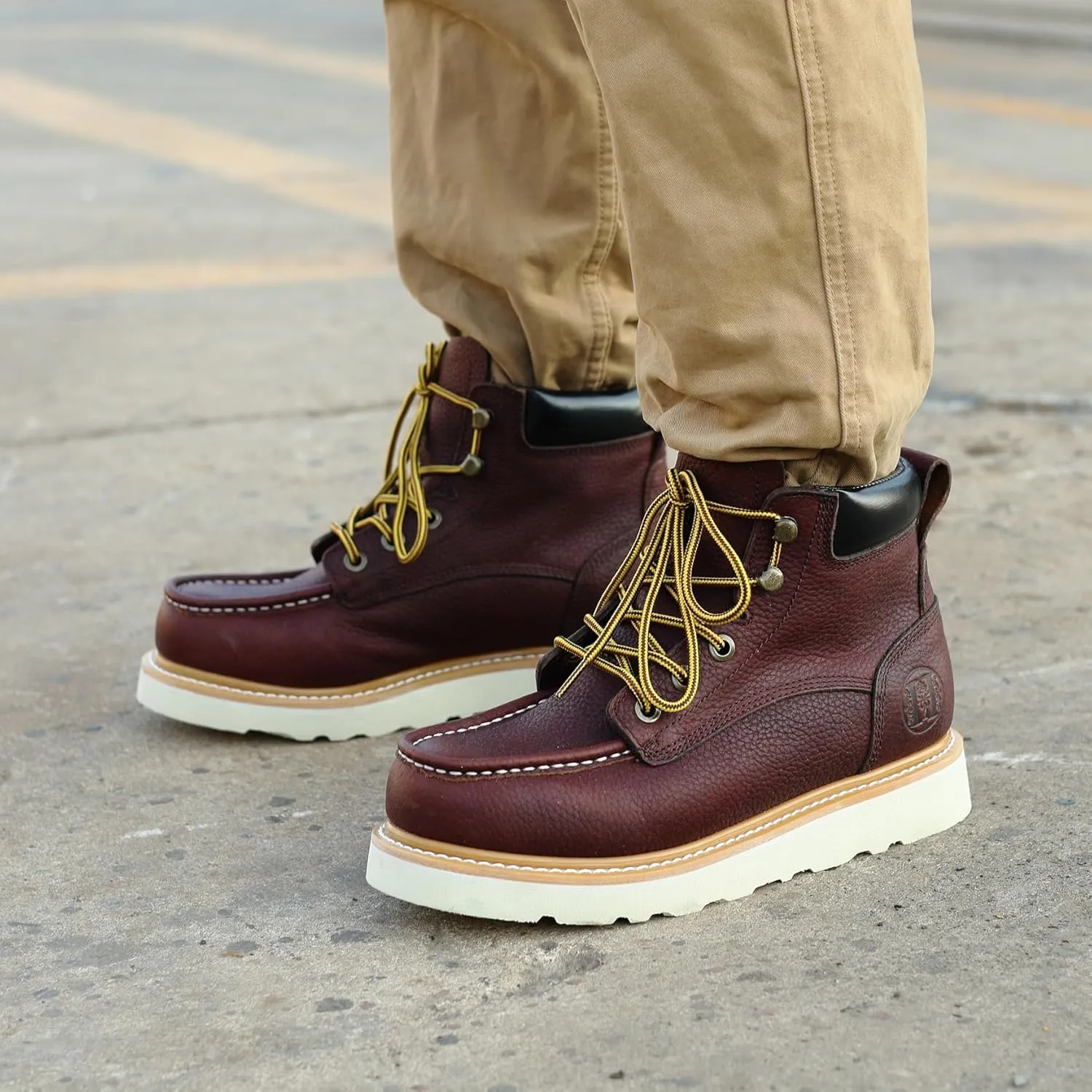 Men's 6" Slip Resiatant Soft Toe Water Resistant Moc Toe Work Boots