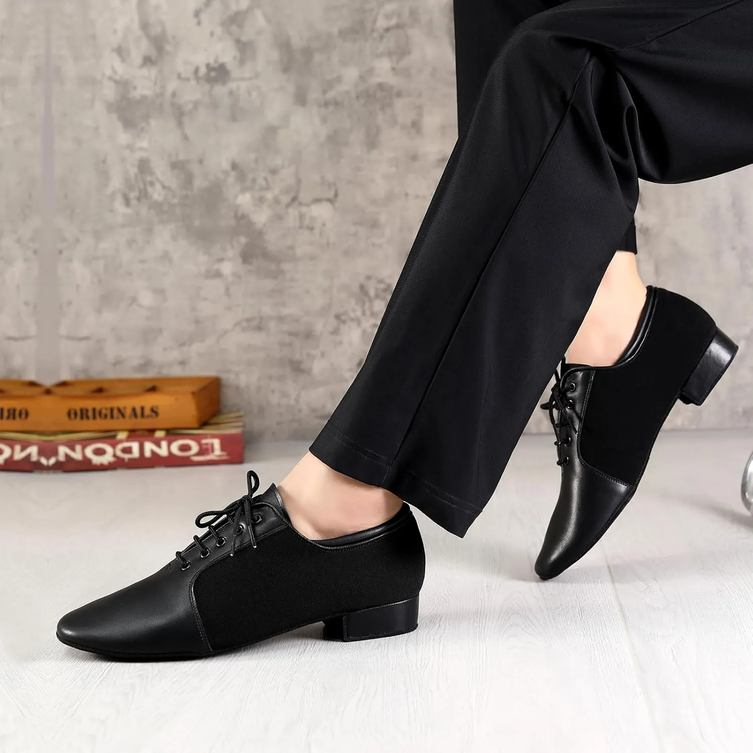 Men's Ballroom Dance Shoes Latin Lace-up Salsa Performance Waltz Modern Practice Shoe