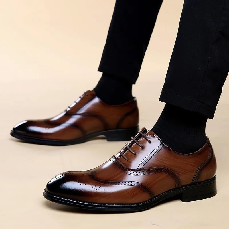 Mens Classic Formal Oxford Patent Leather Tuxedo Wedding Business Dress Shoes Genuine Leather Pointed Toe Slip On Elegant Comfortable Stylish Formal