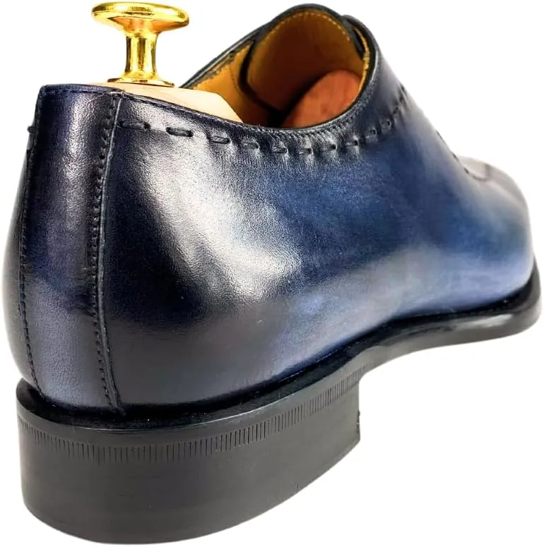 Men's Dress Italian Shoes Oxford Upright Design Premium Leather Made in Italy
