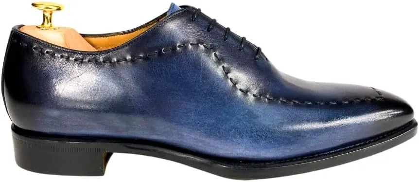 Men's Dress Italian Shoes Oxford Upright Design Premium Leather Made in Italy