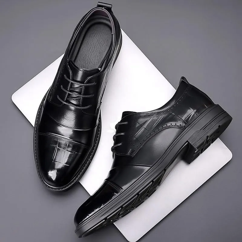Men's Fashion Genuine Leather Wingtip Dress Oxford Shoes