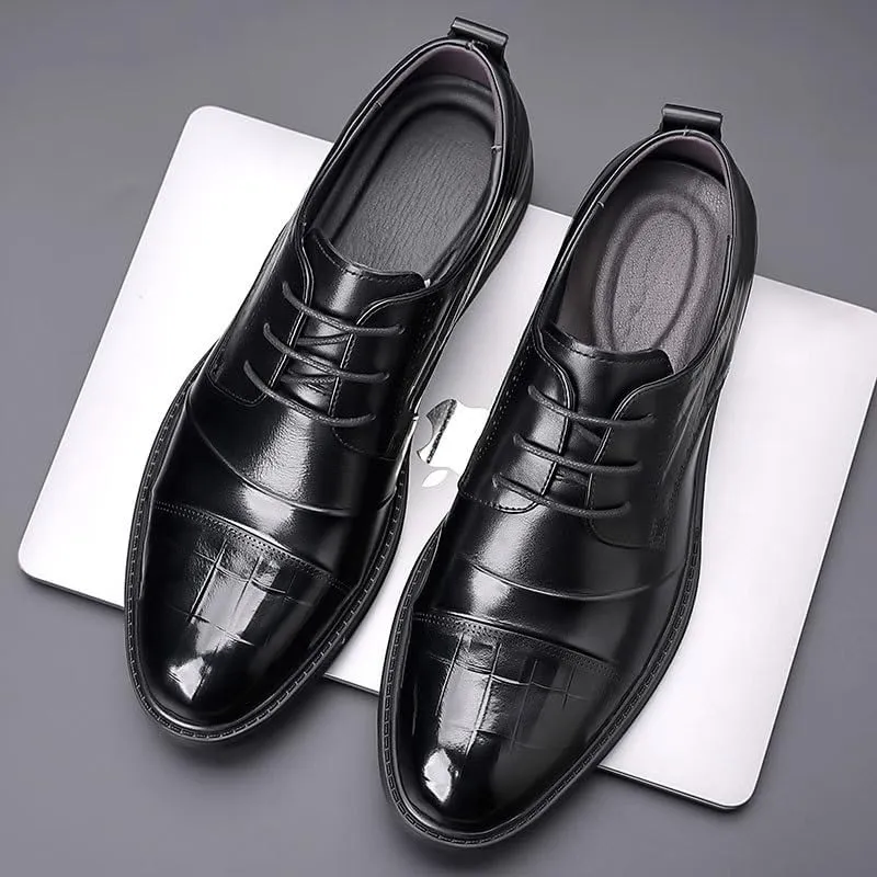 Men's Fashion Genuine Leather Wingtip Dress Oxford Shoes