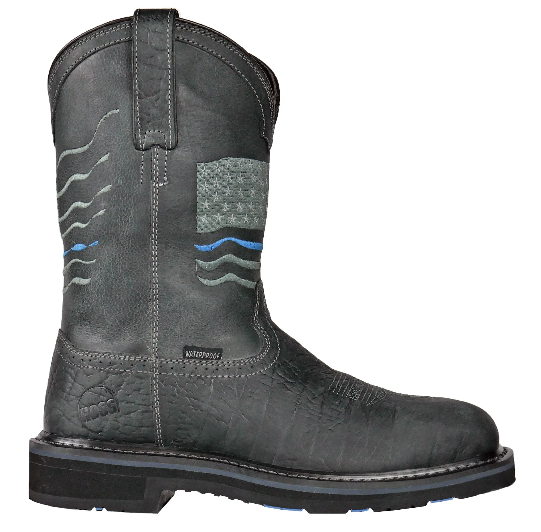 Men's Hoss Rushmore Charcoal, EH, SR, WP, PR, Pull On Western Composite Toe Boot