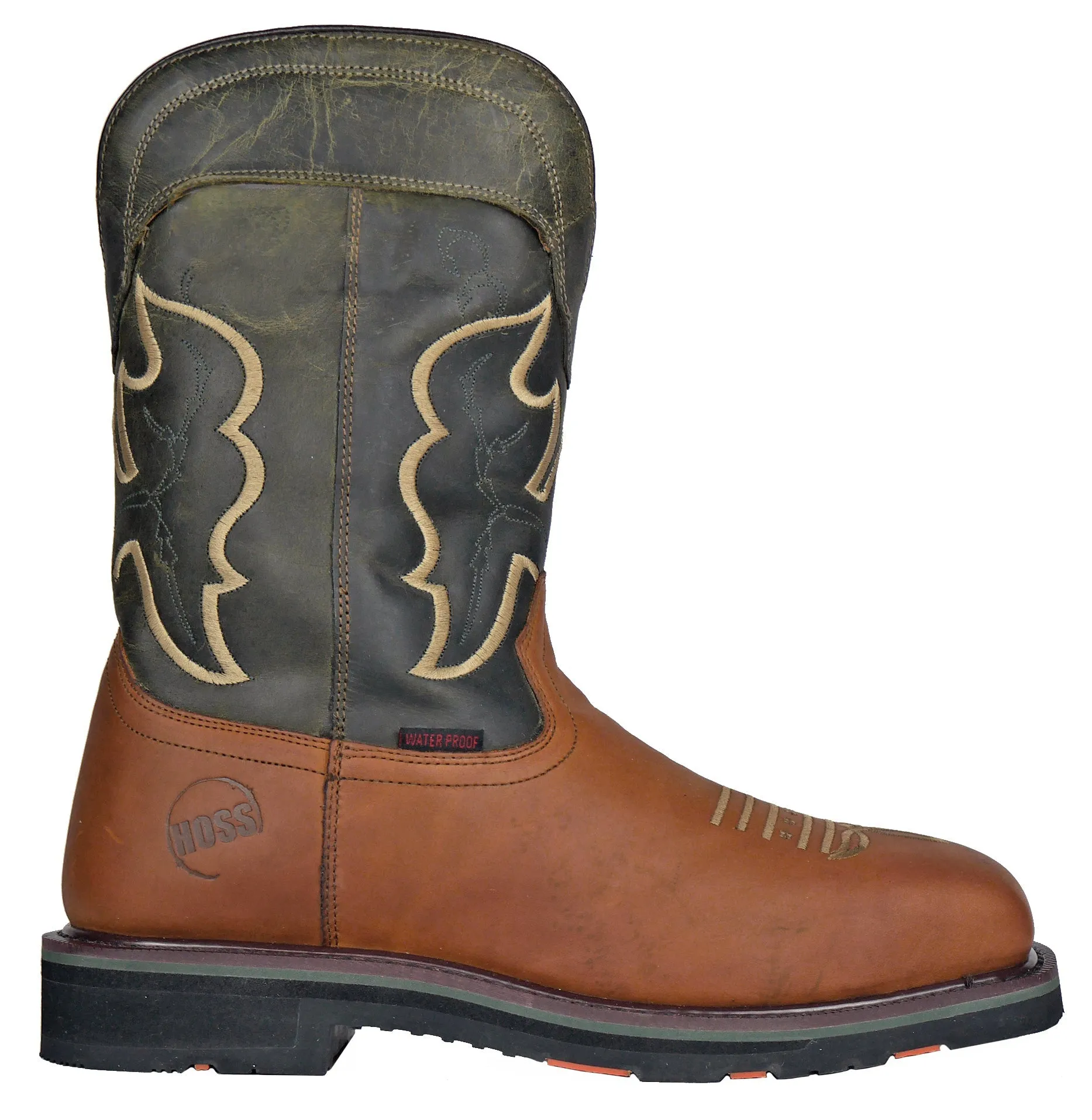 Men's Hoss Showdown Olive, EH, SR, PR, WP, Pull On Western Composite Toe Boot