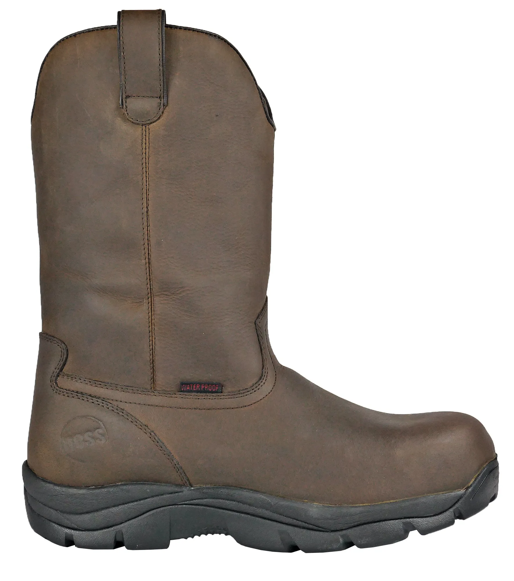 Men's Hoss Wildfire Brown, EH, PR, WP, Pull On Wellington Soft Toe Boot