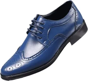 Men's Leather Oxford Shoes, Handcrafted Brogue Dress Shoes, Fashion Modern Classic Business Formal Shoes for Men, Comfortable Leather Oxford Shoes