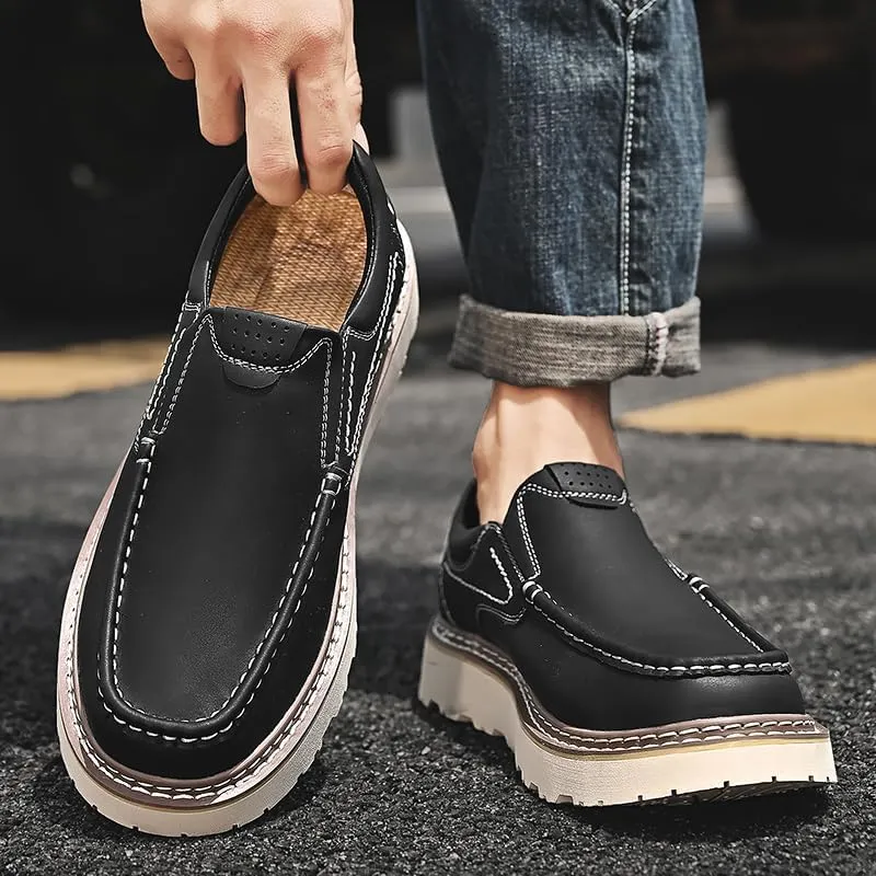 Mens Leather Shoes Dress Men's Oxfords for Men Loafers Chelsea Boots Casual Oxford Formal Man Shoe Boat Work Black Brown Size