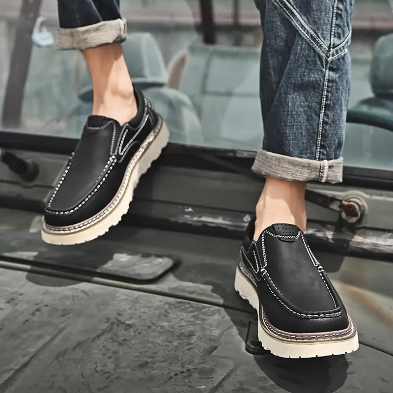 Mens Leather Shoes Dress Men's Oxfords for Men Loafers Chelsea Boots Casual Oxford Formal Man Shoe Boat Work Black Brown Size