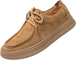 Men's Suede Fashion Dress Sneakers,Vintage Comfort Low-top Lace-up Softsole Moccasins Business Casual Oxford Shoes