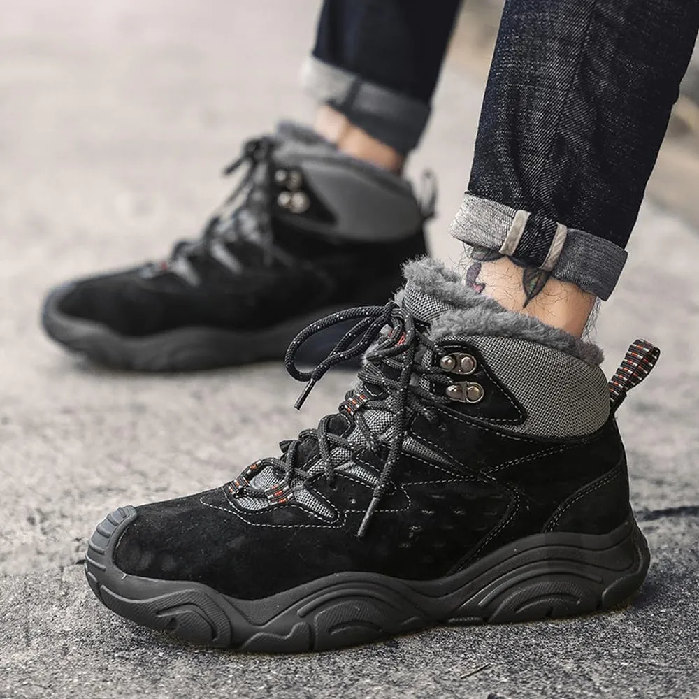 Men's Warm Snow Boots for Hiking: Comfort Ankle Boots for Work - Anti Slip Outdoor Trekking Boot for Men