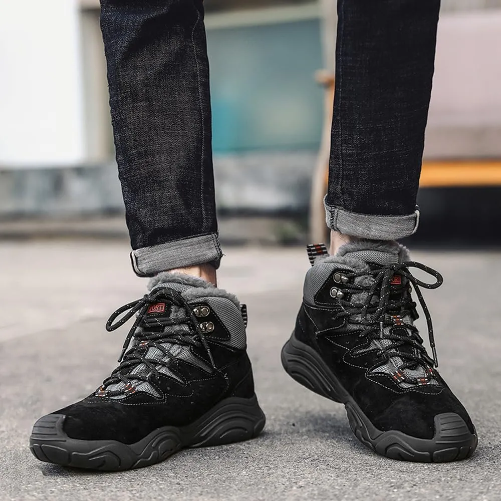 Men's Warm Snow Boots for Hiking: Comfort Ankle Boots for Work - Anti Slip Outdoor Trekking Boot for Men
