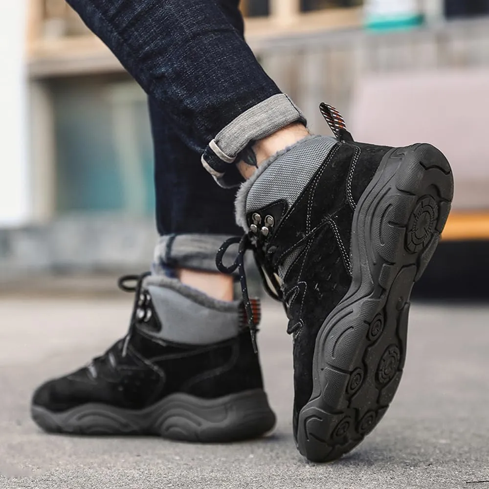 Men's Warm Snow Boots for Hiking: Comfort Ankle Boots for Work - Anti Slip Outdoor Trekking Boot for Men