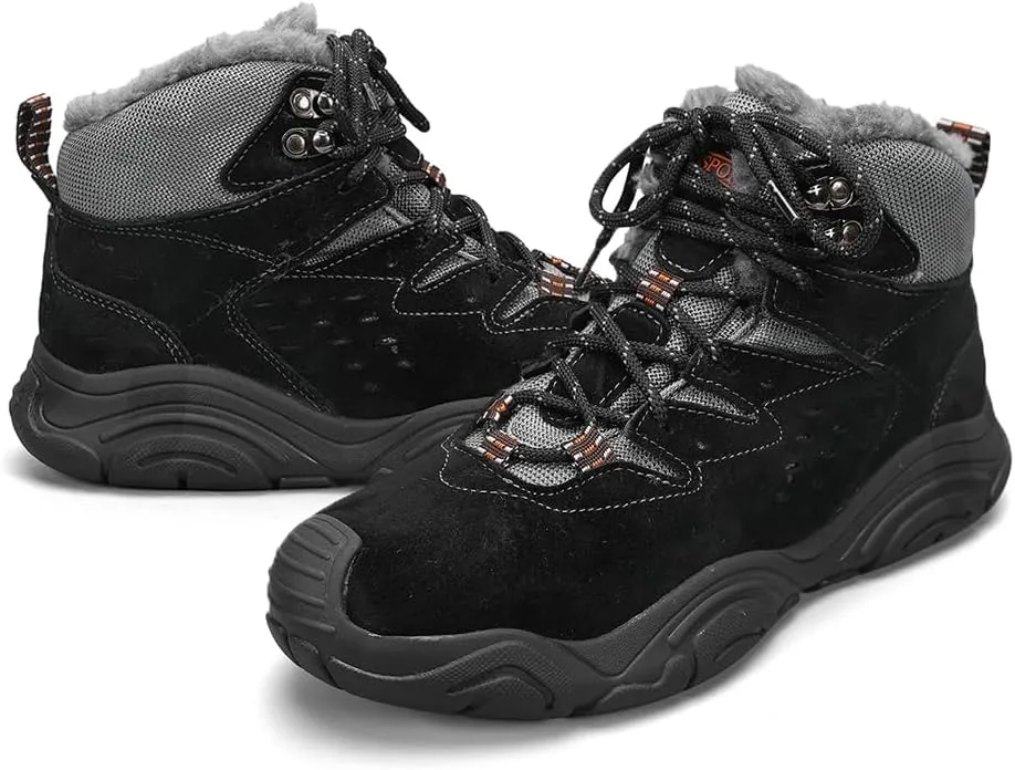 Men's Warm Snow Boots for Hiking: Comfort Ankle Boots for Work - Anti Slip Outdoor Trekking Boot for Men