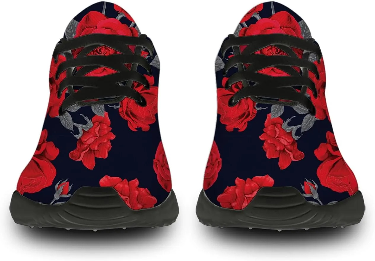 Mens Womens Rose Shoes Lightweight Running Tennis Gym Athletic Shoes Walking Sneakers Gifts for Him Her