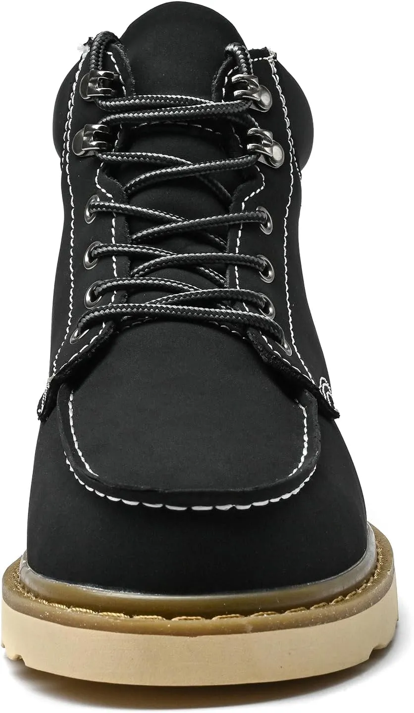 MENS Work Boot High-tops Slip Resistant Protective Leather Shoes Outdoor Sports Fluffing Warm Shoes In Winter Cotton-padded Shose.