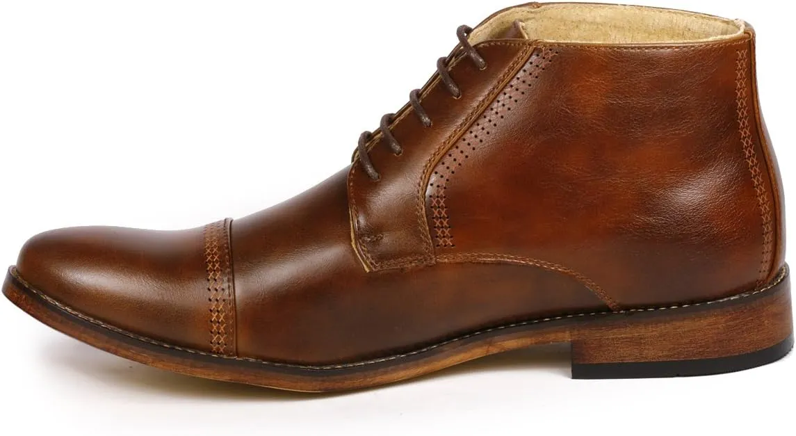 Metrocharm MC115 Men's Lace Up Cap Toe Dress Ankle Chukka Oxford Boot