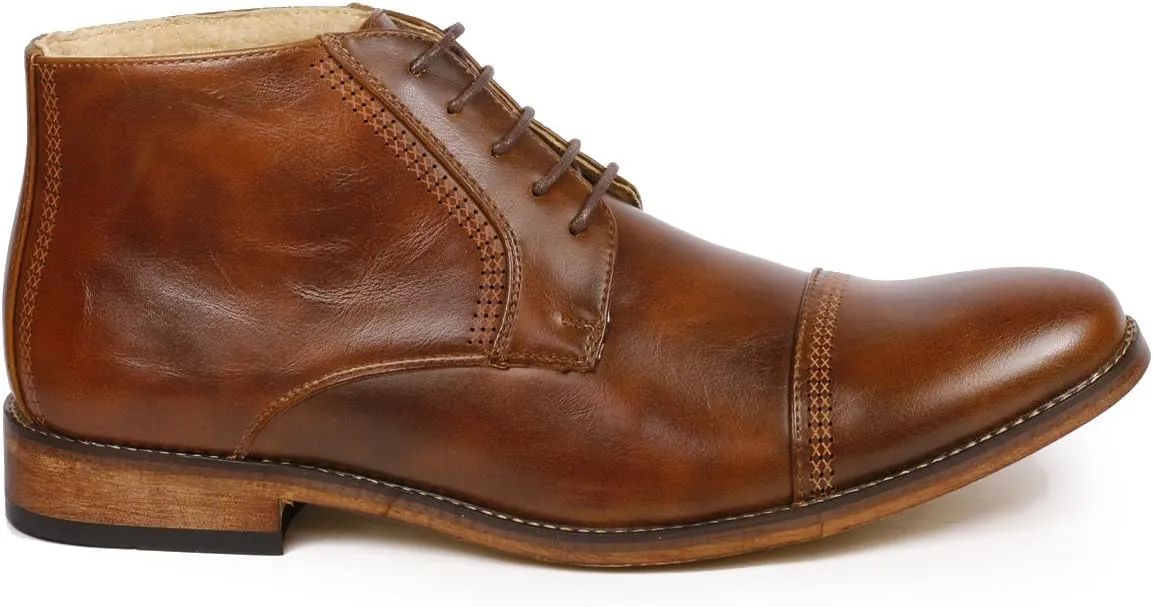 Metrocharm MC115 Men's Lace Up Cap Toe Dress Ankle Chukka Oxford Boot
