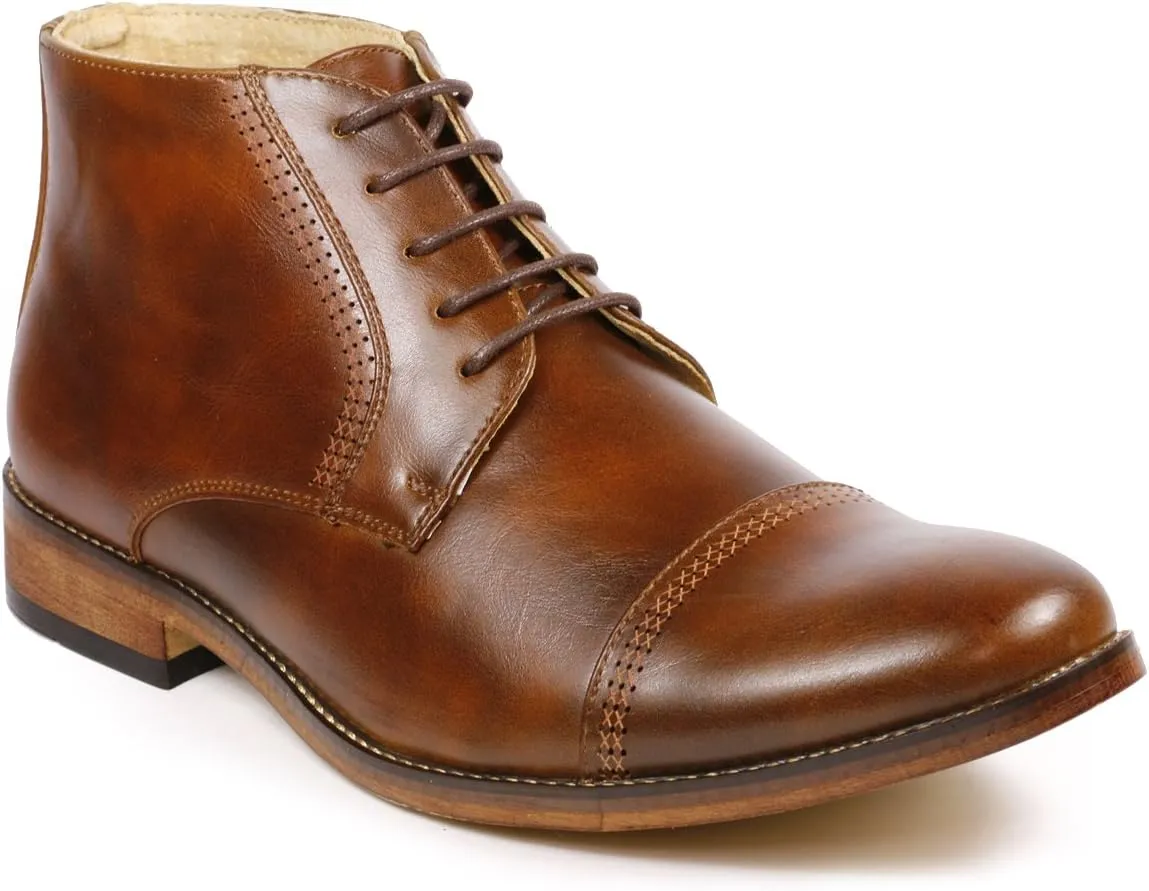 Metrocharm MC115 Men's Lace Up Cap Toe Dress Ankle Chukka Oxford Boot