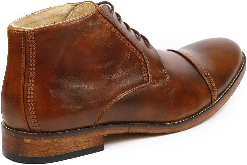 Metrocharm MC115 Men's Lace Up Cap Toe Dress Ankle Chukka Oxford Boot